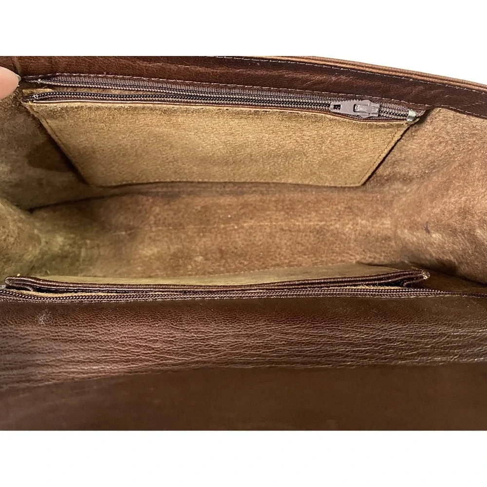 Vintage Unbranded Women's‎ Leather Brown Shoulder Or Clutch Purse 7x10.5x2.5